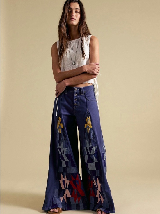 We The Free Denim - We The Free Kaleidoscope Wide Leg Jeans~ Starry Night
